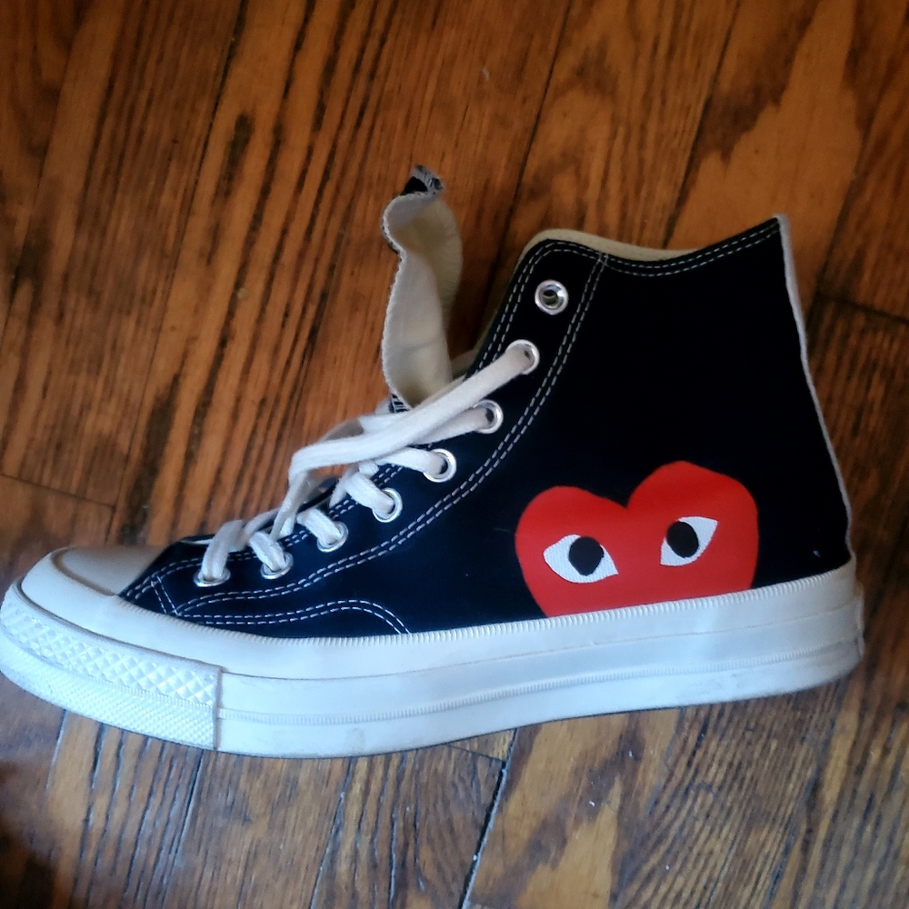 Converse x PLAY Comme des Garçons Chuck 70 M 8 W 10 Black Sneakers Heart